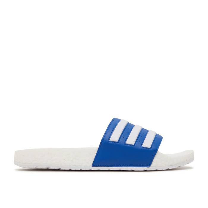 アディダス Adidas 【 Adilette Boost Slide \u0027White Royal Blue\u0027 Men Royal Blue/Cloud White/Cloud White 】 アディレッタ ブースト Slide サンダル メンズ 青碧 青碧 白いこと 白いこと