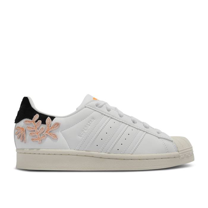 アディダス Adidas 【 Wmns Superstar 'Floral Patches - White Flash Orange' Women Cloud White/Flash Orange/Core Black 】 Superstar スーパースター 白色 ホワイト レディース 白色 ホワイト orange 橙・オレンジ コア 黒色