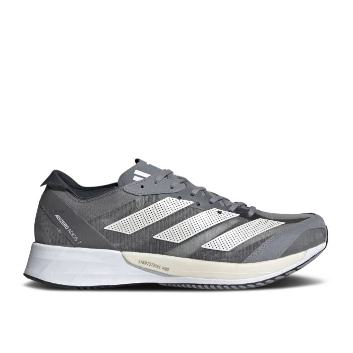 アディダス Adidas 【 Wmns Adizero Adios 7 \u0027Grey Zero Metallic\u0027 Women Grey Three/Zero Metallic/Grey Five 】 アディゼロ アディオス 皆無 レディース 薄墨色 薄墨色 皆無