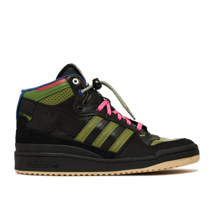 アディダス Adidas 【 Hebru Brantley X Forum Mid Rt \u0027Frogboy\u0027 Men Core Black/Tech Olive/Cloud White 】 討論会 ミッド メンズ 中核グループ 黒いこと 黒いこと テック olive オリーブ 白いこと 白いこと