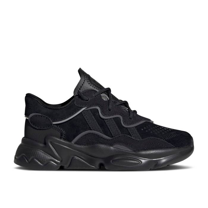アディダス Adidas 【 Ozweego J 'Black Night Metallic' Youth Core Black/Core Black/Night Metallic 】 ナイト ジュニア キッズ コア 黒色 ブラック ナイト|スニケス