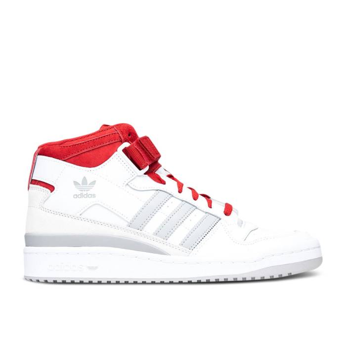アディダス Adidas 【 Forum Mid \u0027White Scarlet\u0027 Men Footwear White/Scarlet/Grey Two 】 討論会 ミッド メンズ 白いこと 白いこと 薄墨色 薄墨色