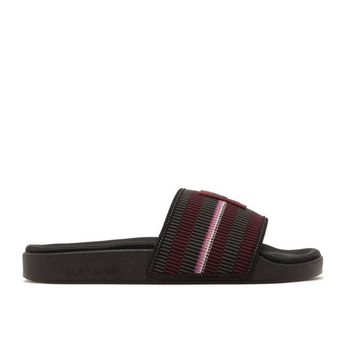 アディダス Adidas 【 Adilette Slide \u0027Patchwork\u0027 Men Core Black/Purple/Shadow Olive 】 アディレッタ Slide サンダル メンズ 中核グループ 黒いこと 黒いこと Purple 紫・パープル シャドー・シャドウ olive オリーブ