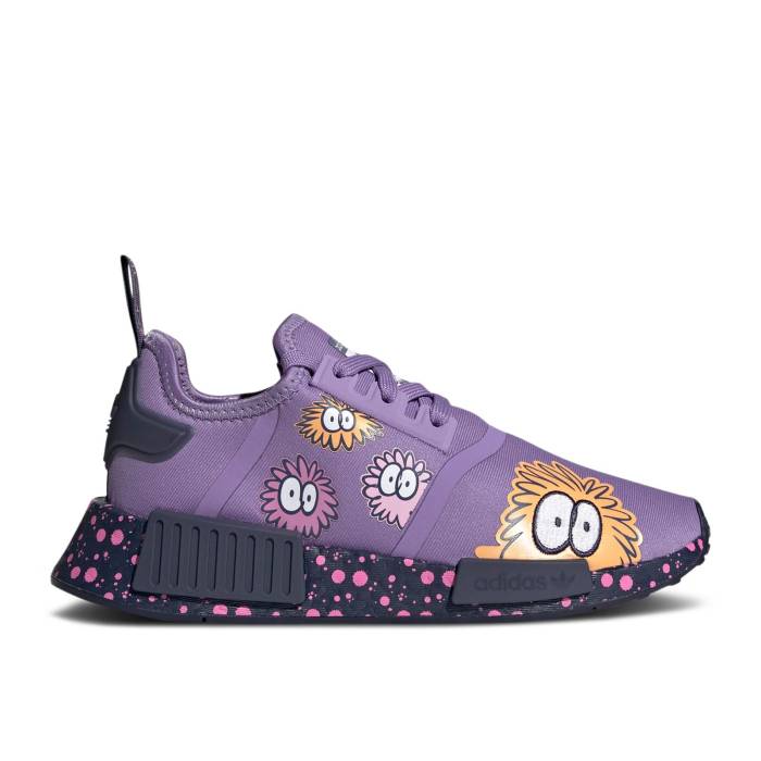 アディダス Adidas 【 Kevin Lyons X Nmd_R1 J \u0027Monster\u0027 Youth Super Purple/Cloud White/Shadow Navy 】 船室 御坊っちゃん キッズ Purple 紫・パープル 白いこと 白いこと シャドー・シャドウ 紺色 米国海軍 キッズファッション-靴-スニーカー