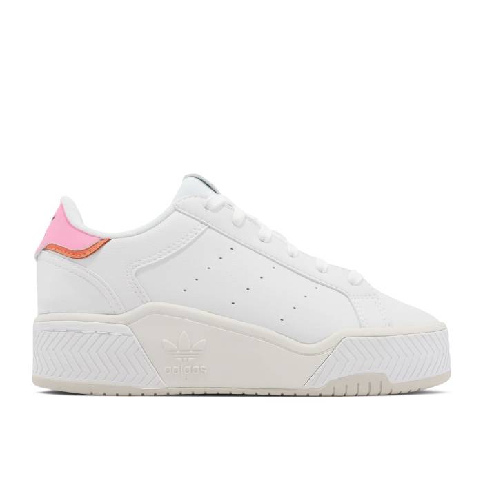 アディダス Adidas 【 Wmns Court Tourino Bold \u0027White Beam Pink\u0027 Women Cloud White/Off White/Beam Pink 】 厚地の外套 レディース 白いこと 白いこと pink さくら色