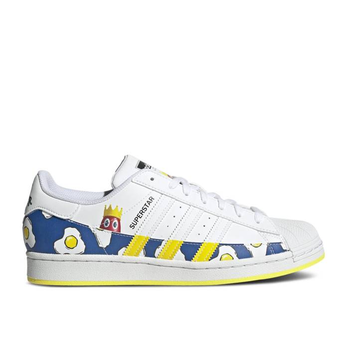 アディダス Adidas 【 Philip Colbert X Superstar \u0027Save The Lobster - Fried Eggs\u0027 Men Footwear White/Footwear White/Bright Yellow 】 Superstar はやりっ児 メンズ 白いこと 白いこと yellow 黄味がかった・黄色