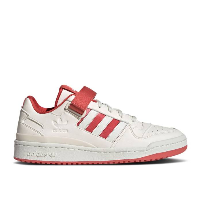 アディダス Adidas 【 Forum Low \u0027Chalk Crew Red\u0027 Men Chalk White/White Tint/Crew Red 】 討論会 労働者の一団 メンズ 白いこと 白いこと 労働者の一団 Red 赤・赤いこと