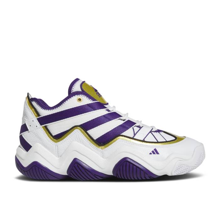 アディダス Adidas 【 Top Ten 2010 'Lakers' Men Cloud White/Team College Purple/Matte Gold 】 メンズ 白色 ホワイト Team チーム カレッジ Purple 紫・パープル ゴールド
