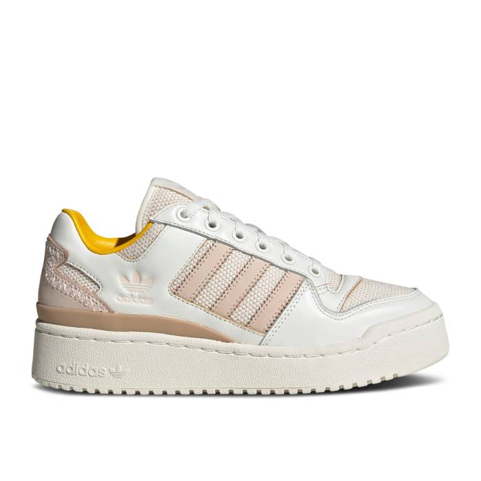 アディダス Adidas 【 Wmns Forum Bold Stripes \u0027Quartz Bold Gold\u0027 Women Core White/Wonder Quartz/Bold Gold 】 討論会 レディース 中核グループ 白いこと 白いこと ゴールド