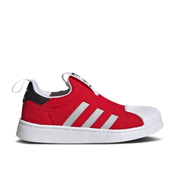アディダス Adidas 【 Superstar 360 Little Kid 'Vivid Red White' Youth Vivid Red/Clear Grey/Footwear White 】 Superstar スーパースター Red 赤・レッド ジュニア キッズ Red 赤・レッド 灰色 グレー 白色 ホワイト｜スニケス