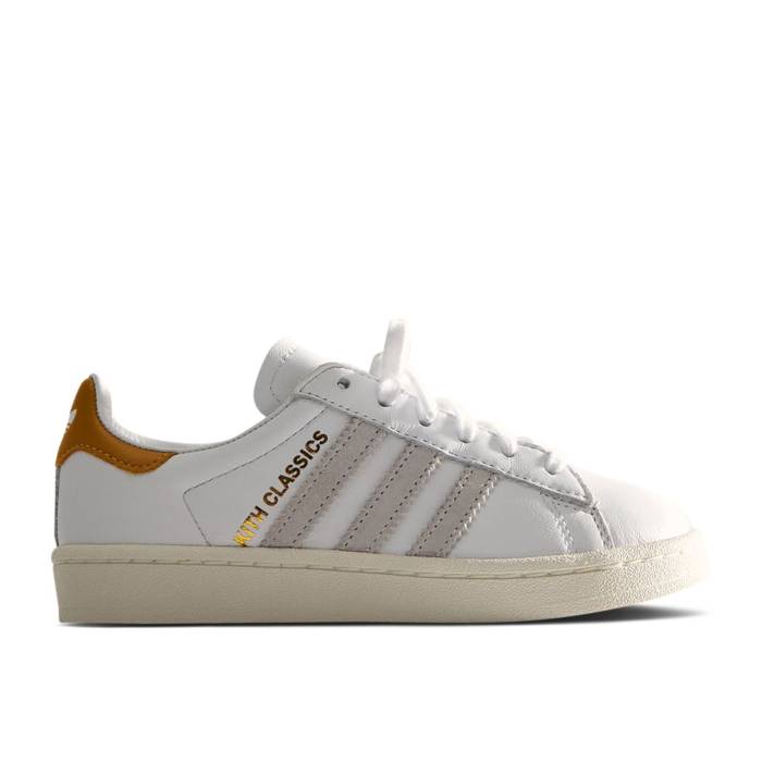アディダス Adidas 【 Kith X Campus 80S J 'Classics Program - Mango' Youth Footwear White/Off White 】 キャンパス ジュニア キッズ 白色 ホワイト｜スニケス