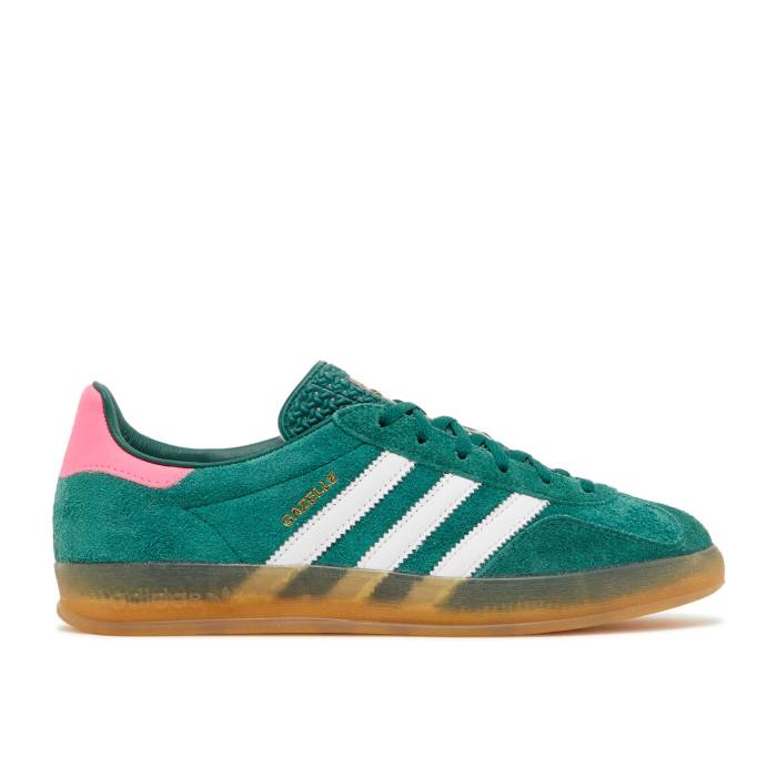 アディダス Adidas 【 Wmns Gazelle Indoor Collegiate Green Pink Women Collegiate Green/Footwear White/Lucid Pink 】 ガゼル green 緑・グリーン レディース green 緑・グリーン 白色 ホワイト pink ピンク
