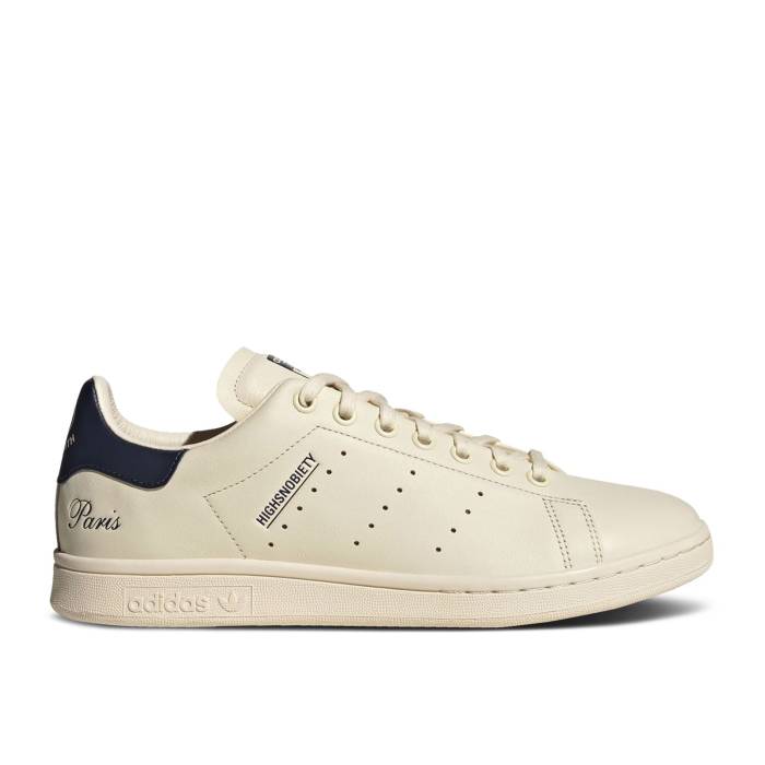 アディダス Adidas 【 Highsnobiety X Stan Smith \u0027Not In Paris - Cream Blue\u0027 Men Wonder White/Wonder White/Cream White 】 皮膚軟化剤 メンズ 白いこと 白いこと 皮膚軟化剤