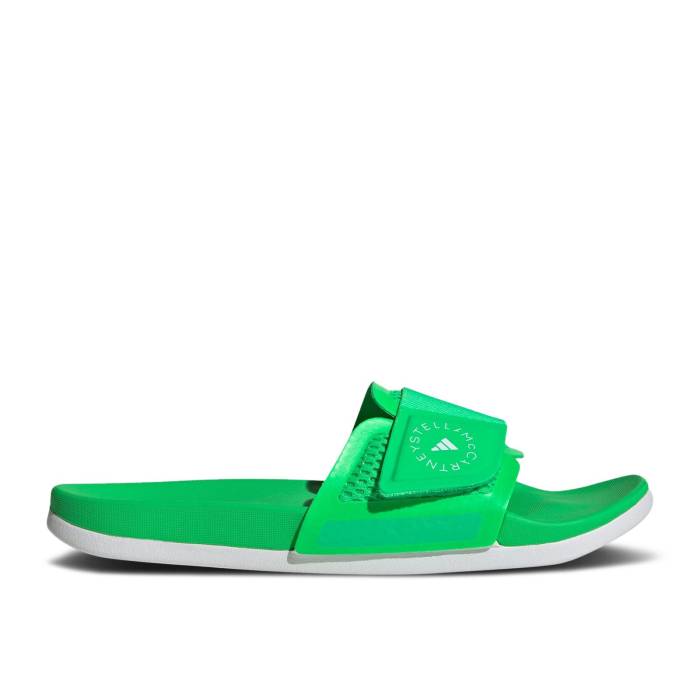 アディダス Adidas 【 Stella Mccartney X Wmns Slide \u0027Green White\u0027 Women Supplier Colour/Supplier Colour/Cloud White 】 Slide サンダル レディース 白いこと 白いこと