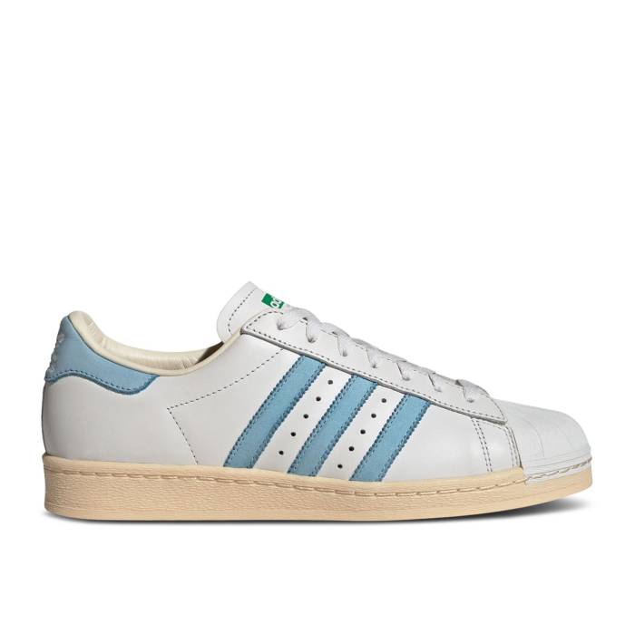 アディダス Adidas 【 Superstar 82 'Crystal White Clear Blue' Men Crystal White/Clear Blue/Green 】 Superstar スーパースター 白色 ホワイト メンズ 白色 ホワイト 青色 ブルー green 緑・グリーン｜スニケス