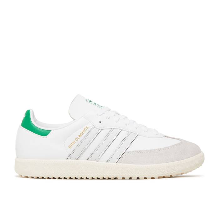 アディダス Adidas 【 Kith X Samba Spikeless Golf \u0027White Green\u0027 Men White/Dash Grey/Off White 】 サンバ golf ゴルフ メンズ 白いこと 白いこと 薄墨色 薄墨色