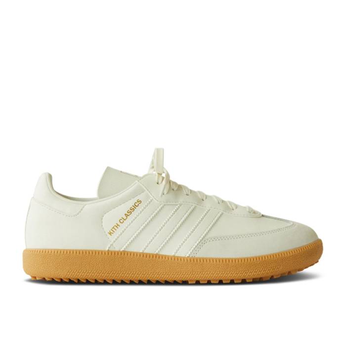 アディダス Adidas 【 Kith X Samba Spikeless Golf \u0027White Gum\u0027 Men White Tint/Gum 】 サンバ golf ゴルフ メンズ 白いこと 白いこと メンズ靴-スニーカー