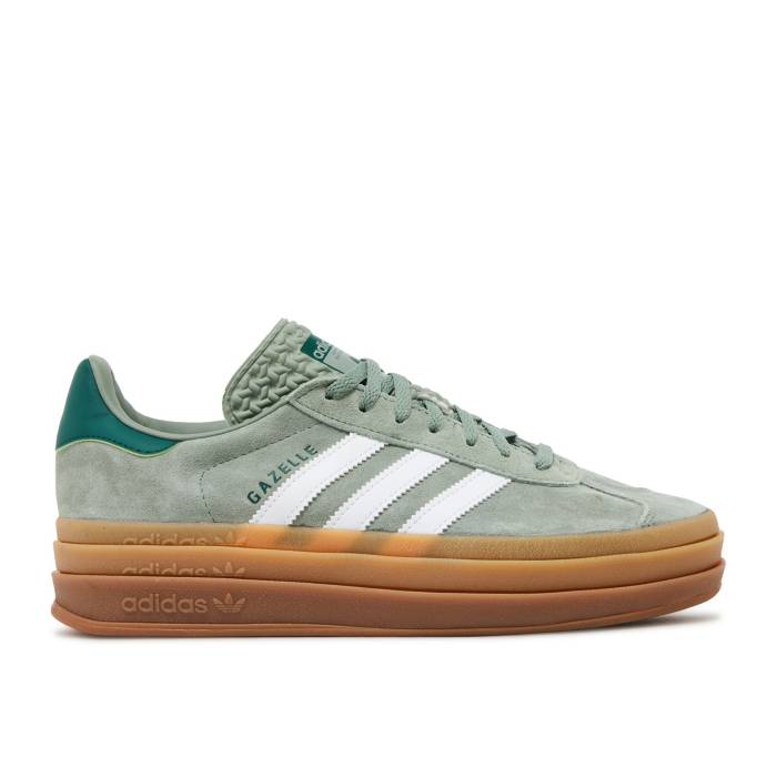 アディダス Adidas 【 Wmns Gazelle Bold \u0027Silver Green Gum\u0027 Women Silver Green/Cloud White/Collegiate Green 】 ガゼル green 緑・緑であること レディース Silver しろがね色・しろがね色 green 緑・緑であること 白いこと 白いこと