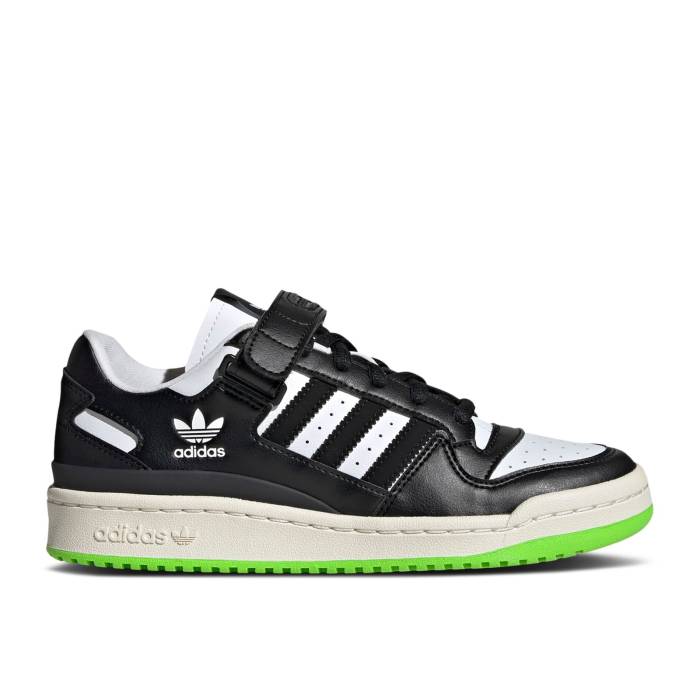 アディダス Adidas 【 Wmns Forum Low 'Black Neon Green' Women Core Black/Core Black/Off White 】 フォーラム レディース コア 黒色 ブラック 白色 ホワイト