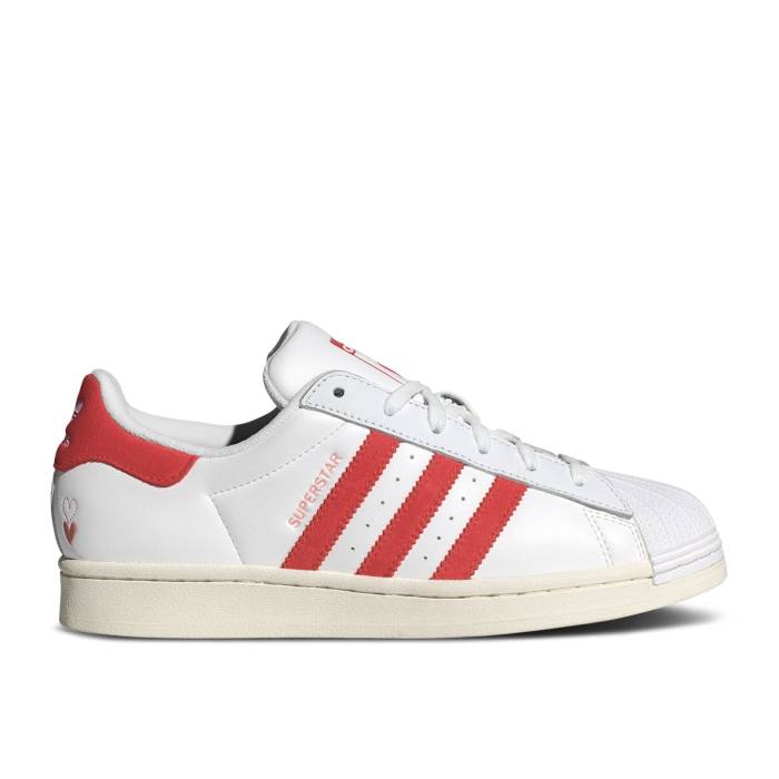アディダス Adidas 【 Wmns Superstar \u0027Valentine\u0027s Day 2024\u0027 Women Cloud White/Bright Red/Wonder Clay 】 Superstar はやりっ児 レディース 白いこと 白いこと Red 赤・赤いこと 靴-スニーカー