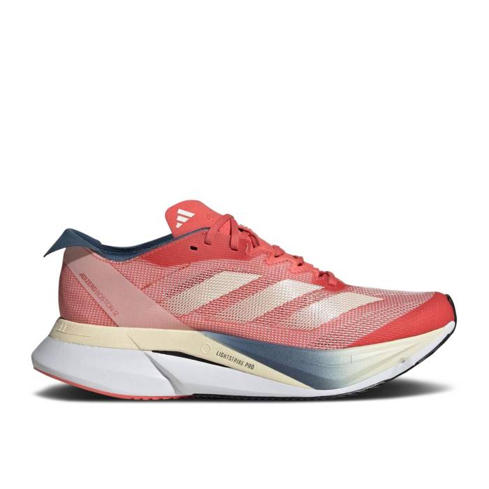 アディダス Adidas 【 Wmns Adizero Boston 12 'Boston Marathon 2024' Women Preloved Scarlet/Wonder White/Preloved Ink 】 アディゼロ ボストン レディース 白色 ホワイト｜スニケス