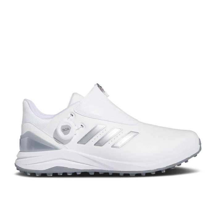 アディダス Adidas 【 Solarmotion Boa 24 Spikeless Golf \u0027White Silver Metallic\u0027 Men Cloud White/Silver Metallic/Blue Burst 】 golf ゴルフ Silver しろがね色・しろがね色 メンズ 白いこと 白いこと Silver しろがね色・しろがね色 青碧 青碧 バ