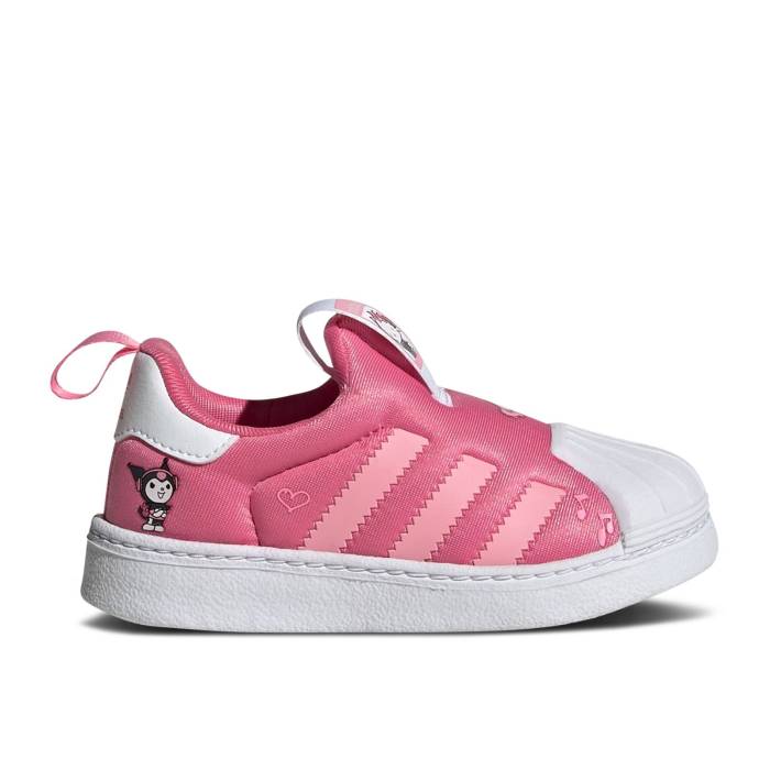 アディダス Adidas 【 Hello Kitty X Superstar 360 I \u0027Kuromi\u0027 Infant Pink Fusion/Cloud White/Bliss Pink 】 Superstar はやりっ児 もの言う花 pink さくら色 Fusion 核融合反応 白いこと 白いこと