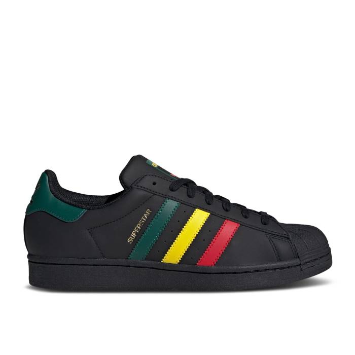 アディダス Adidas 【 Superstar \u0027Rasta - Black\u0027 Men Core Black/Yellow/Collegiate Green 】 Superstar はやりっ児 メンズ 中核グループ 黒いこと 黒いこと yellow 黄味がかった・黄色 green 緑・緑であること