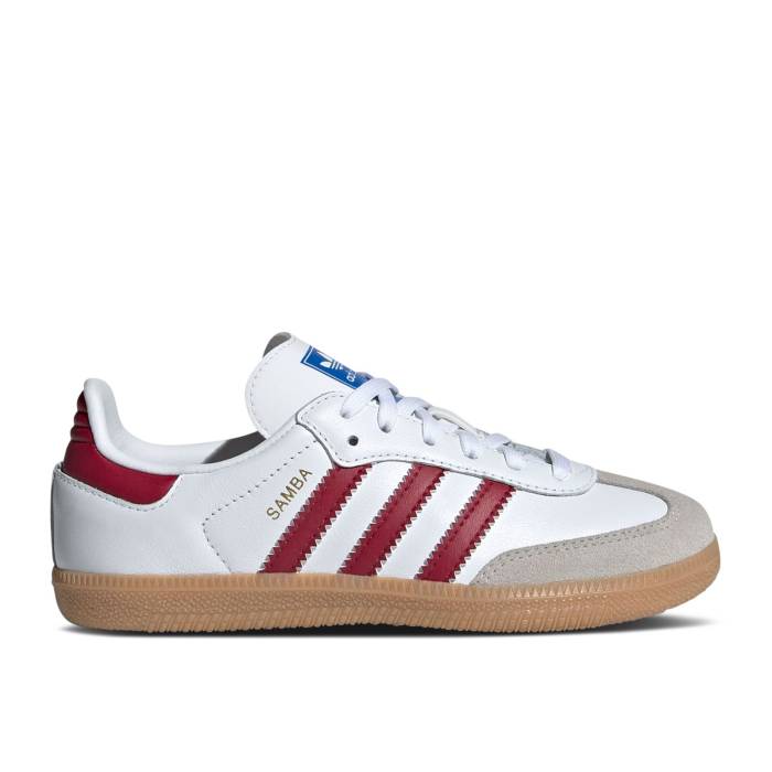 アディダス Adidas 【 Samba Og C 'White Collegiate Burgundy Gum' Youth Cloud White/Collegiate Burgundy/Gum 】 サンバ ワイン色・バーガンディー ジュニア キッズ 白色 ホワイト ワイン色・バーガンディー|スニケス