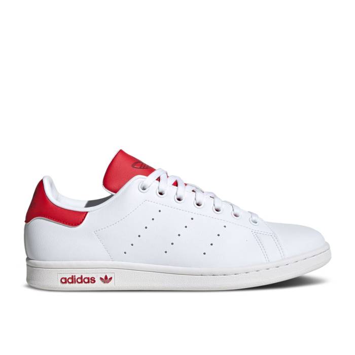 アディダス Adidas 【 Stan Smith \u0027White Scarlet\u0027 Men Cloud White/Cloud White/Better Scarlet 】 メンズ 白いこと 白いこと