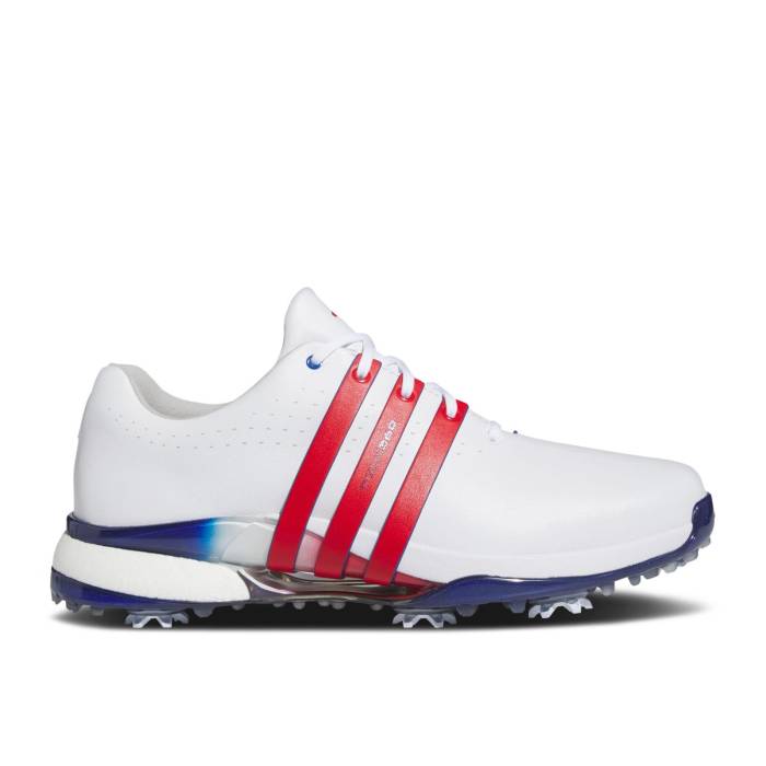 アディダス Adidas 【 Tour 360 24 Golf \u0027White Scarlet Royal\u0027 Men Cloud White/Better Scarlet/Royal Blue 】 golf ゴルフ メンズ 白いこと 白いこと 青碧 青碧