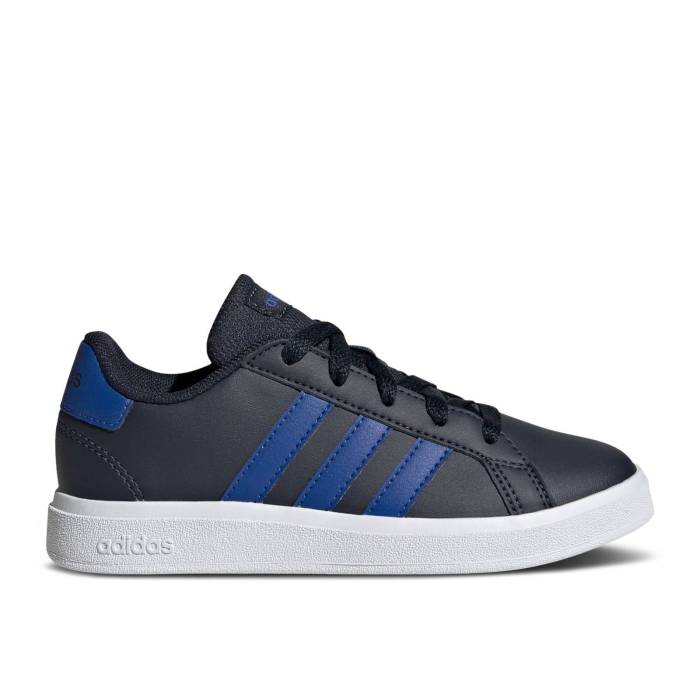 アディダス Adidas 【 Grand Court Lace-Up J \u0027Legend Ink Royal Blue\u0027 Youth Legend Ink/Royal Blue/Cloud White 】 地びた 厚地の外套 御坊っちゃん キッズ Legend 言い伝え 青味 青み 白いこと 白いこと