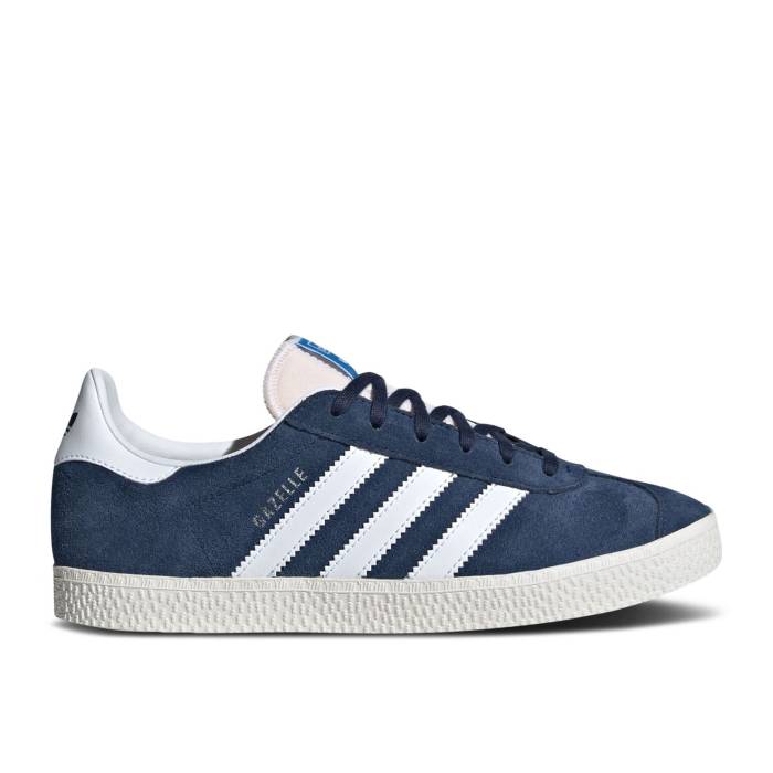 アディダス Adidas 【 Gazelle J \u0027Night Indigo\u0027 Youth Night Indigo/Cloud White/Core White 】 ガゼル 御坊っちゃん キッズ ナイト爵 藍色・インディゴ 白いこと 白いこと 中核グループ
