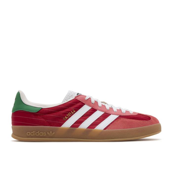 アディダス Adidas 【 Gazelle Indoor \u0027Olympic Pack - Red\u0027 Men Better Scarlet/Cloud White/Gum 】 ガゼル メンズ 白いこと 白いこと