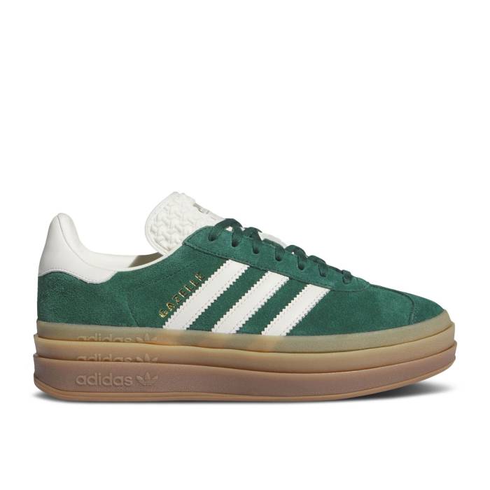 アディダス Adidas 【 Wmns Gazelle Bold \u0027Collegiate Green Gum\u0027 Women Collegiate Green/Off White/Gold Metallic 】 ガゼル green 緑・緑であること レディース green 緑・緑であること 白いこと 白いこと ゴールド