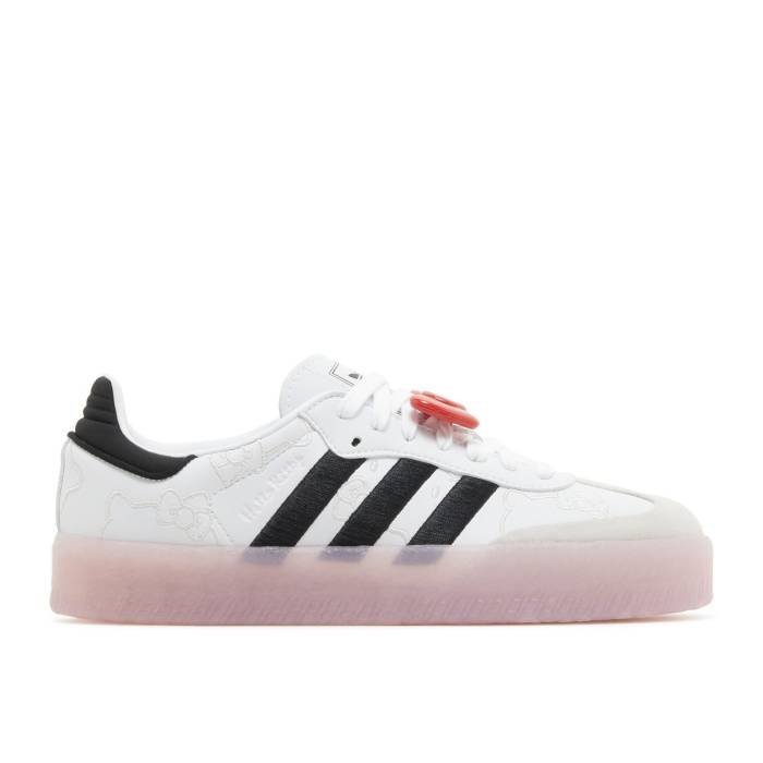 アディダス Adidas 【 Hello Kitty X Wmns Sambae \u0027White Black Clear Pink\u0027 Women White/Core Black/Clear Pink 】 黒いこと 黒いこと レディース 白いこと 白いこと 中核グループ 黒いこと 黒いこと pink サクラ色