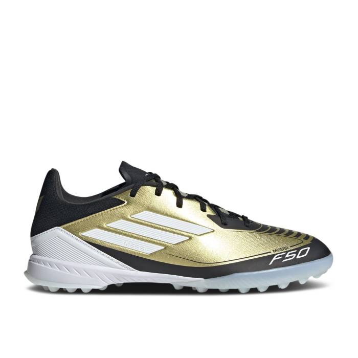 アディダス Adidas 【 Messi Adizero F50 League Tf \u0027Triunfo Dorado\u0027 Men Gold Metallic/Cloud White/Core Black 】 アディゼロ メンズ ゴールド 白いこと 白いこと 中核グループ 黒いこと 黒いこと
