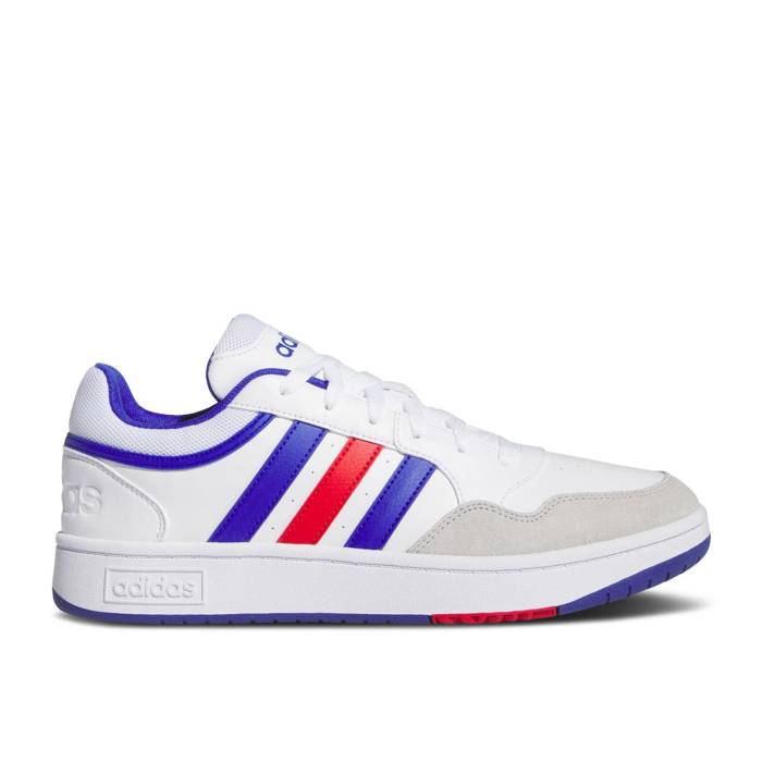 アディダス Adidas 【 Hoops 3.0 Low 'White Blue Scarlet' Men Cloud White/Lucid Blue/Better Scarlet 】 青色 ブルー メンズ 白色 ホワイト 青色 ブルー