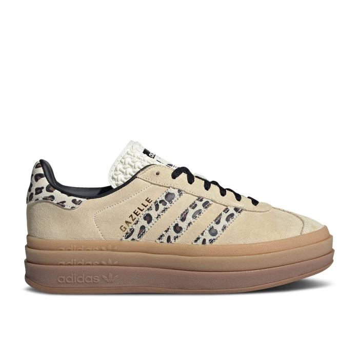 アディダス Adidas 【 Wmns Gazelle Bold \u0027Cheetah Stripes\u0027 Women Cream White/Core Black/Cream White 】 ガゼル レディース 皮膚軟化剤 白いこと 白いこと 中核グループ 黒いこと 黒いこと