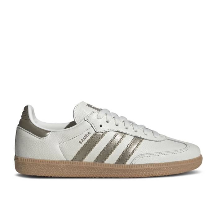 アディダス Adidas 【 Wmns Samba Og Off White Wonder Gold Metallic Women Off White/Cyber Metallic/Wonder Gold Metallic 】 サンバ 白色 ホワイト ゴールド レディース 白色 ホワイト ゴールド