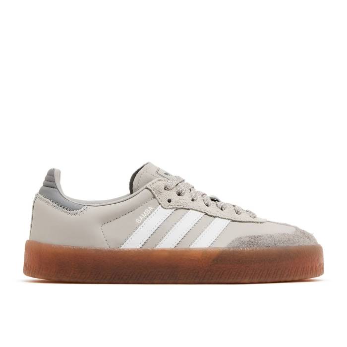 アディダス Adidas 【 Wmns Sambae \u0027Grey White\u0027 Women Grey Two/Cloud White/Grey Three 】 レディース 薄墨色 薄墨色 白いこと 白いこと