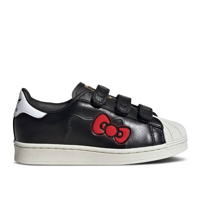 アディダス Adidas 【 Hello Kitty X Superstar Comfort Closure C \u002750Th Anniversary\u0027 Youth Core Black/Cloud White/Red 】 Superstar はやりっ子 御坊っちゃん キッズ 中核グループ 黒いこと 黒いこと 白いこと 白いこと Red 赤・赤いこと キッズ・ベビー・マタニティ-キッズファッション-スニーカー