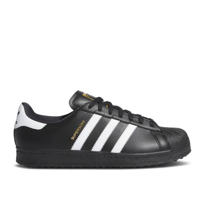 アディダス Adidas 【 Superstar Spikeless Golf \u0027Black White\u0027 Men Core Black/Cloud White/Gold Metallic 】 Superstar はやりっ児 golf ゴルフ メンズ 中核グループ 黒いこと 黒いこと 白いこと 白いこと ゴールド メンズ靴-スニーカー