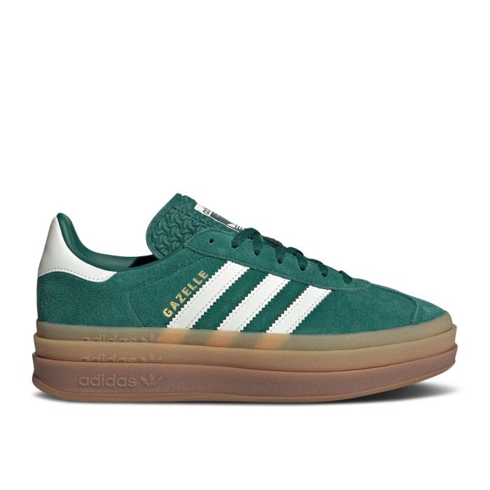 アディダス Adidas 【 Wmns Gazelle Bold \u0027Collegiate Green\u0027 Women Collegiate Green/Off White/Gold Metallic 】 ガゼル レディース green 緑・緑であること 白いこと 白いこと ゴールド