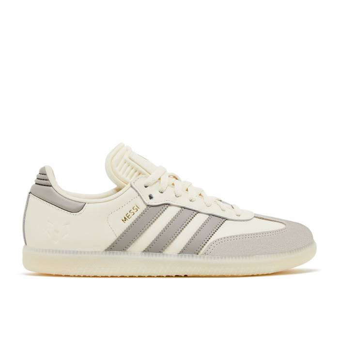 アディダス Adidas 【 Lionel Messi X Samba Indoor 'Cream White' Men Cream White/Light Brown/Gold Metallic 】 サンバ メンズ クリーム 白色 ホワイト 茶色 ブラウン ゴールド｜スニケス 28,405円