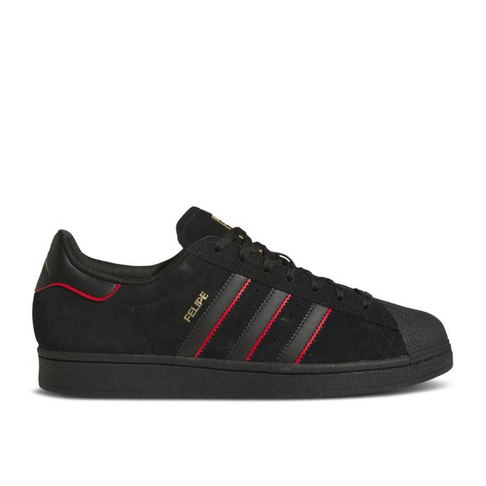 アディダス Adidas 【 Felipe Gustavo X Superstar Adv Black Scarlet Men Core Black/Better Scarlet/Gold Metallic 】 Superstar スーパースター メンズ コア 黒色 ブラック ゴールド