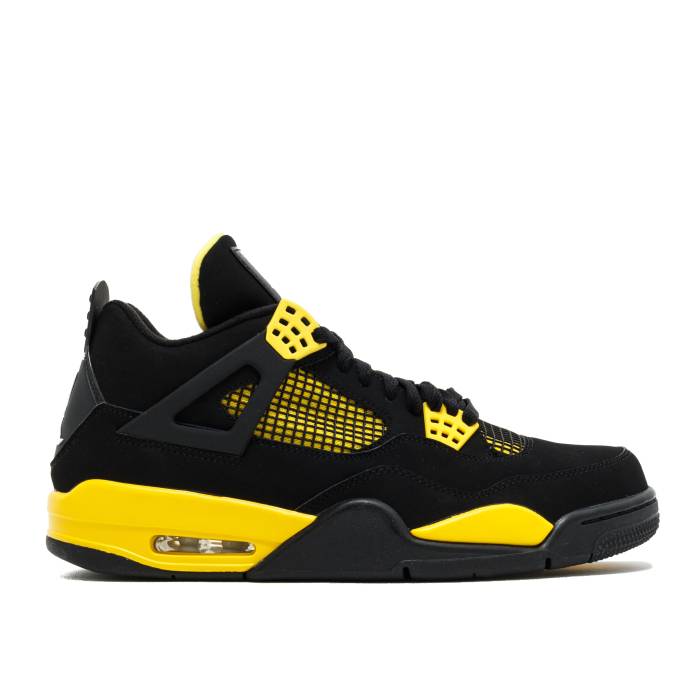 ナイキ　エアジョーダン Air Jordan 【 Jordan 4 Retro 'Thunder' 2012 Men Black/White/Tour Yellow 】 レトロ メンズ 黒色 ブラック 白色 ホワイト yellow 黄色・イエロー｜スニケス