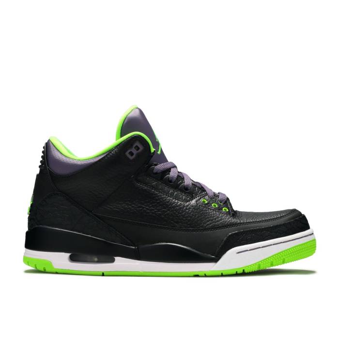 ナイキ　エアジョーダン Air Jordan 【 Jordan 3 Retro 'Joker' Men Black/Elctrc Grn-Cnyn Prpl-Wht 】 レトロ メンズ 黒色 ブラック