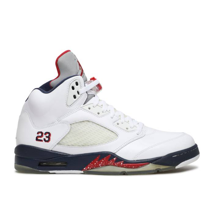 ナイキ エアジョーダン Air Jordan 【 Jordan 5 Retro \u0027Olympic\u0027 Men White/Varsity Red/Midnight Navy 】 レトロ メンズ 白いこと 白いこと Red 赤・赤いこと 紺色 米国海軍