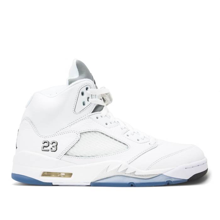 ナイキ エアジョーダン Air Jordan 【 Jordan 5 Retro \u0027Metallic White\u0027 2015 Men White/Metallic Silver/Black 】 レトロ メンズ 白いこと 白いこと Silver しろがね色・しろがね色 黒いこと 黒いこと メンズ靴-スニーカー
